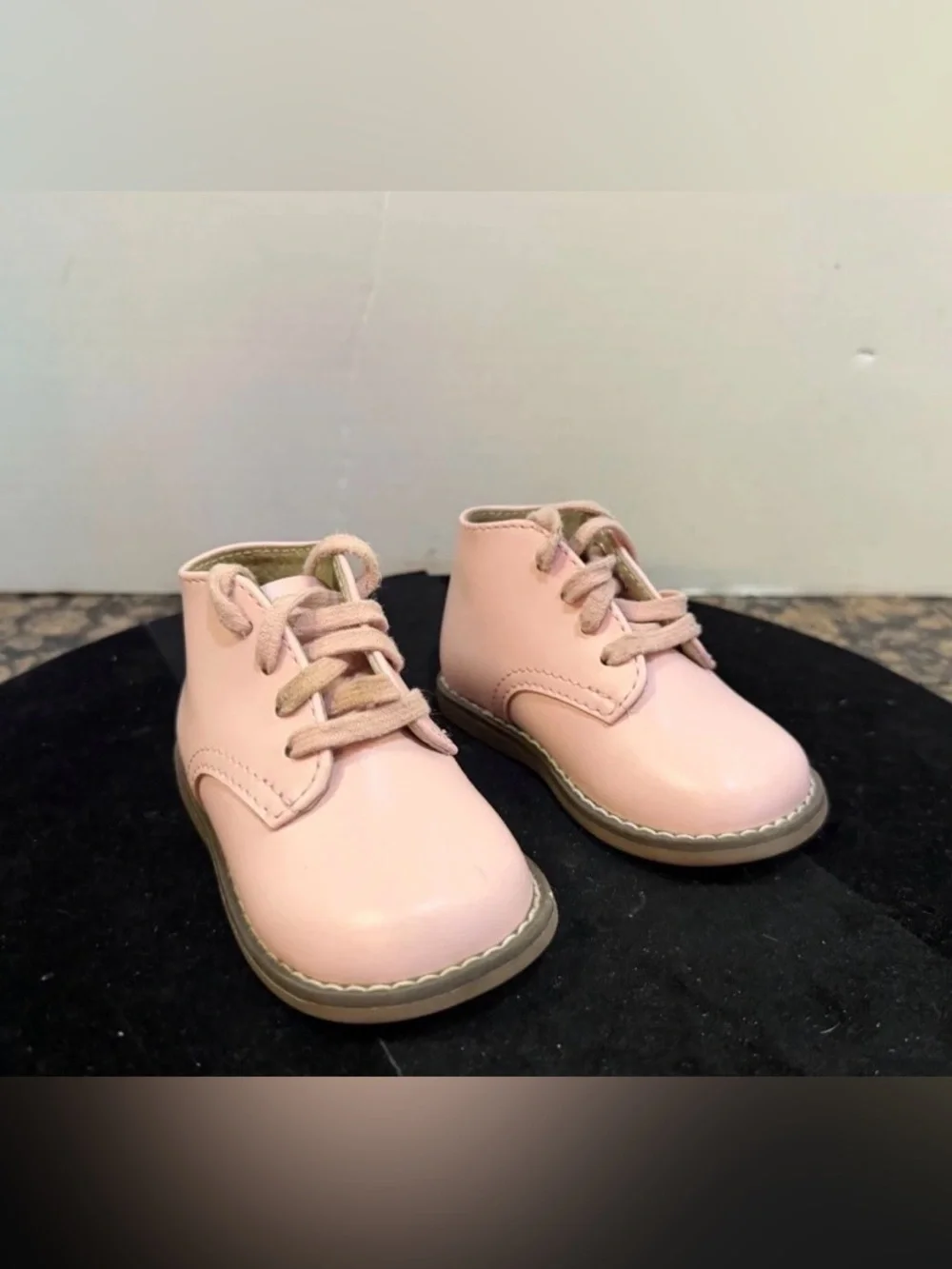 FootMates Toddler Girls Pink Lace-Up Ankle Boots Size 3 Soft Sole First Walker